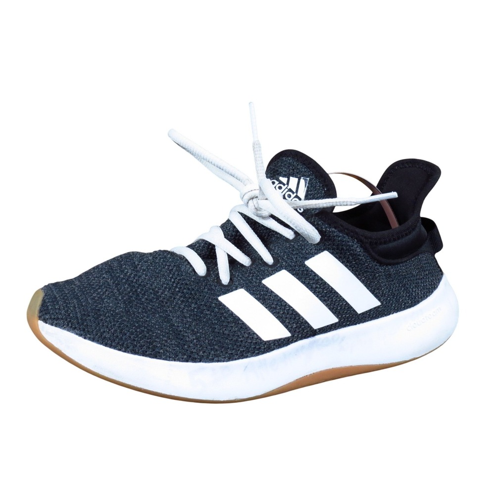 Adidas Cloudfoam Pure Women Running Shoe Size 7‎ Athletic Gym Black White Gum